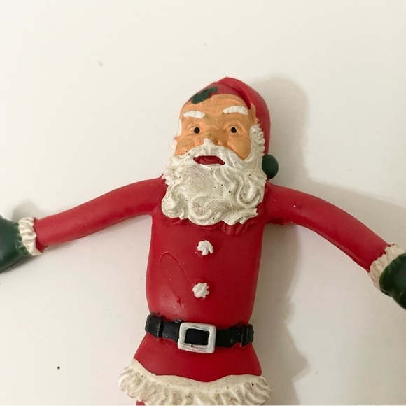 Vintage Santa Claus Bendy Figure and 1984 Santa Pencil Topper - Picture 9 of 16